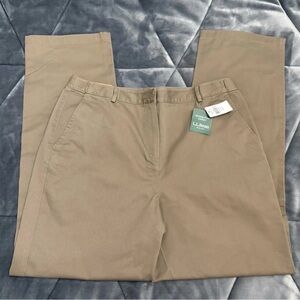 L.L.Bean Women’s Classic Fit Straight High Rise Chino Pants Sz 14M/T Dark Cement